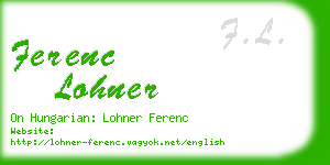 ferenc lohner business card